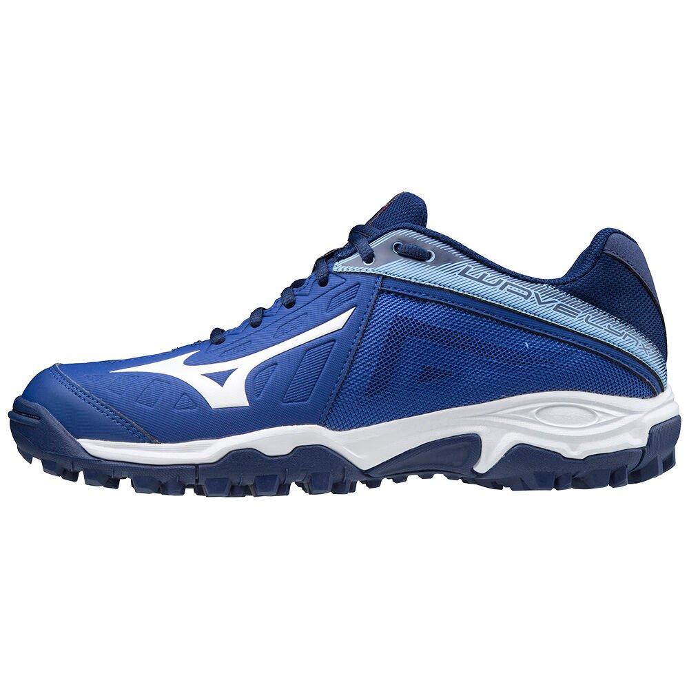 Men's Mizuno Field Hockey Shoes Black/White/Blue Wave Lynx Shoes - X1GA202020